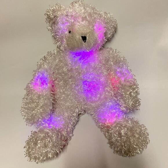 Cepia Glo E Bear White Shaggy Curly Color Kinetics 16" Light Up Plush Lovey Toy - Picture 5 of 16